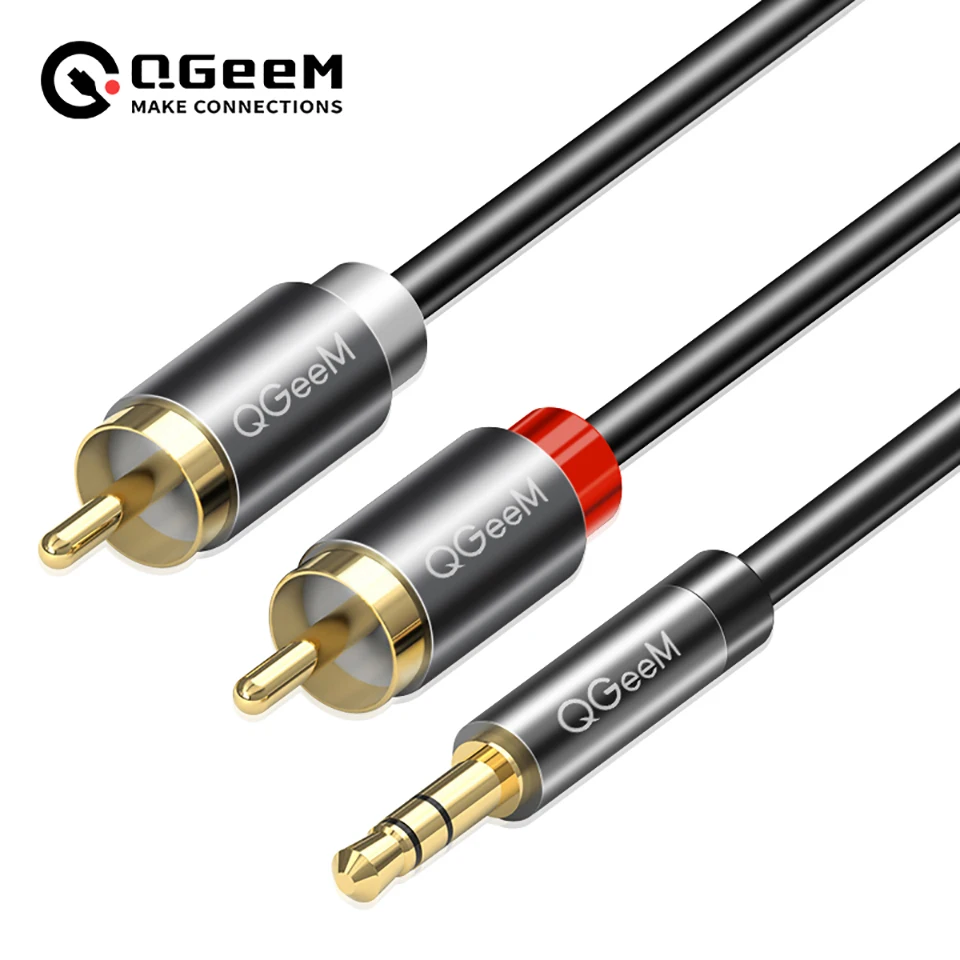 Home Cinema Subwoofer - Kabel RCA QGeeM 2RCA ke 3.5mm,