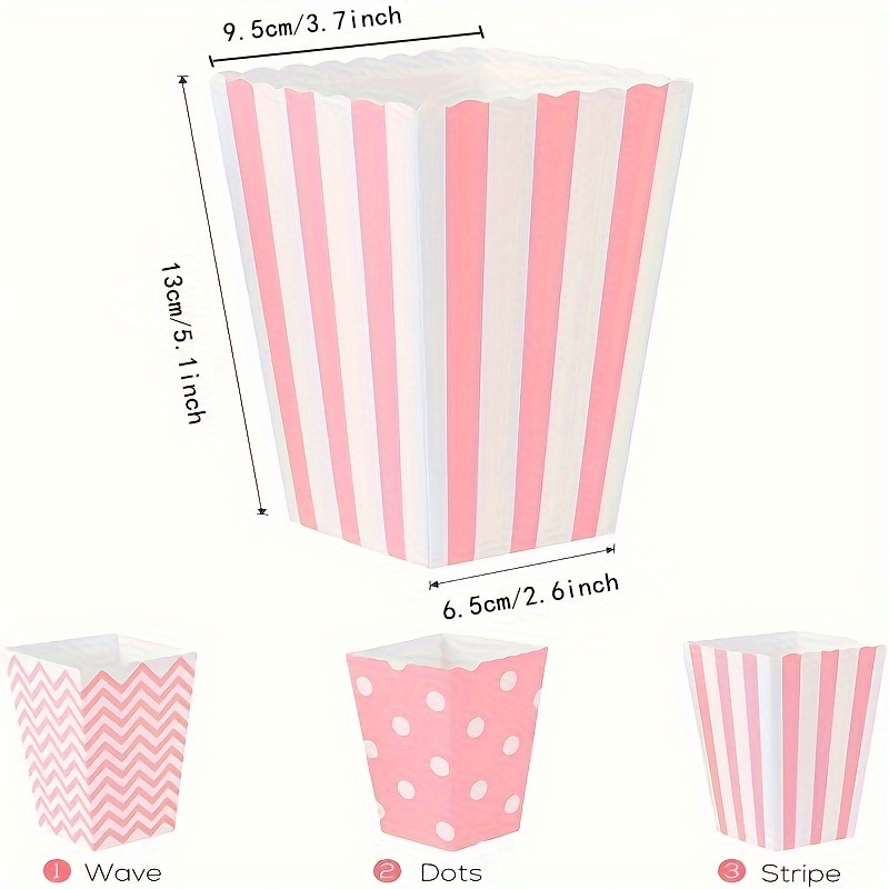 Home Cinema Furniture - 12 buah/pak, kotak Popcorn kertas merah