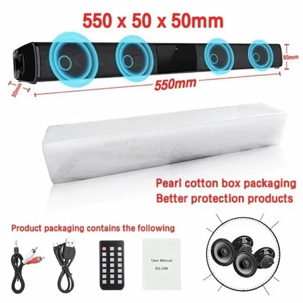 Home Cinema With Wireless Rear Speakers - Speaker Bluetooth 40W Kolom Daya Tinggi