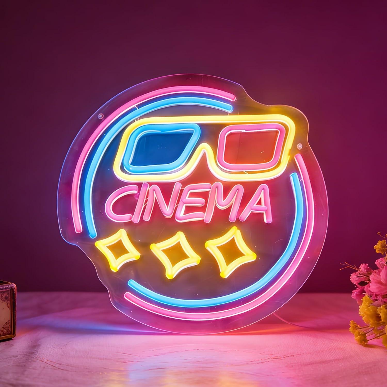 Home Cinema Wall Lights - Lampu LED Neon Sign Cinema USB