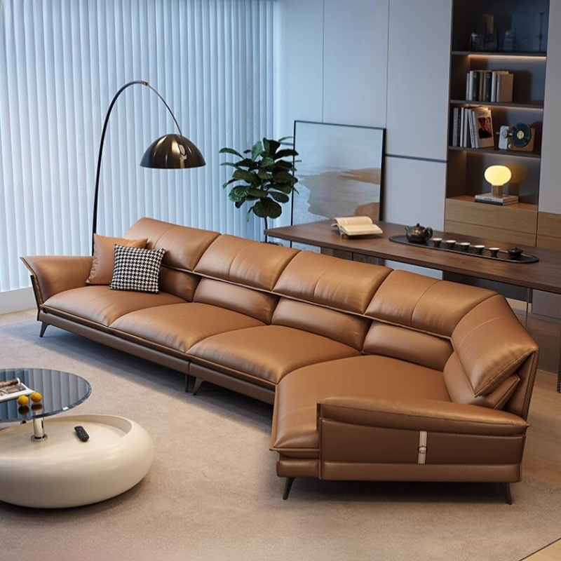Home Cinema Furniture - Sofa Kulit Asli Mewah Italia Gaya