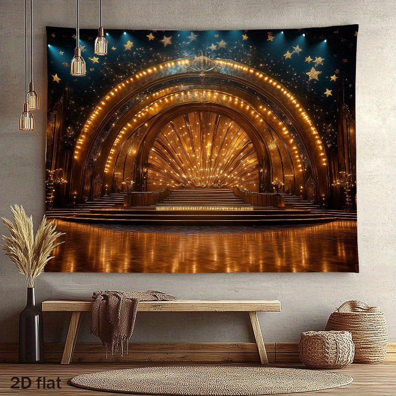 Home Cinema Wall Lights - Lampu Lengkung Panggung Teater Emas Mewah,
