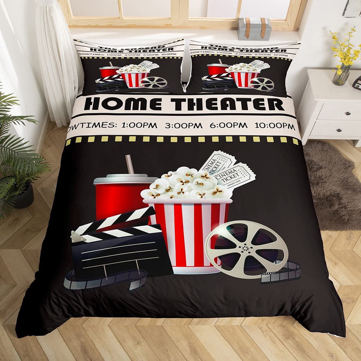 Home Cinema Tickets - Penutup Selimut Tiket Bioskop Vintage Set