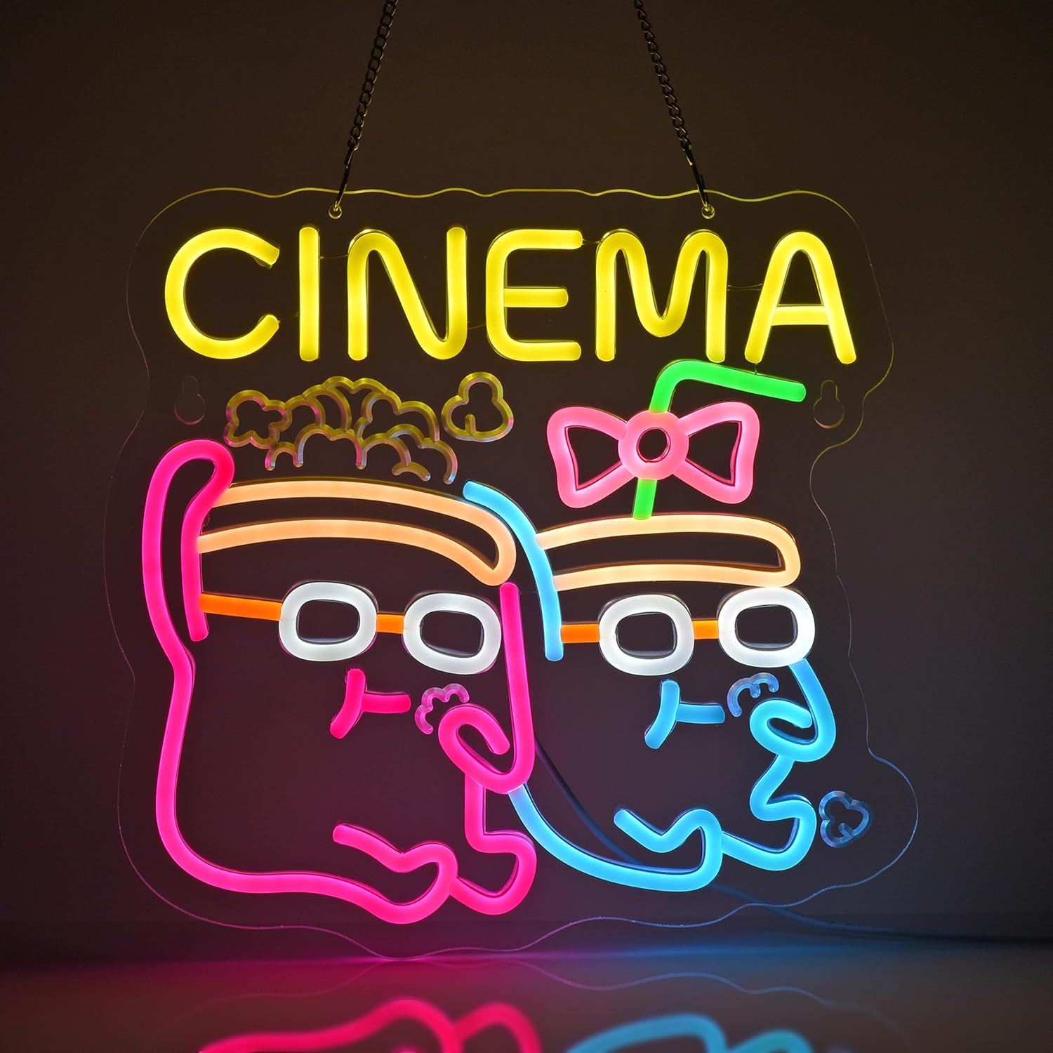 Home Cinema Wall Lights - Lampu Neon LED Cinema untuk Popcorn