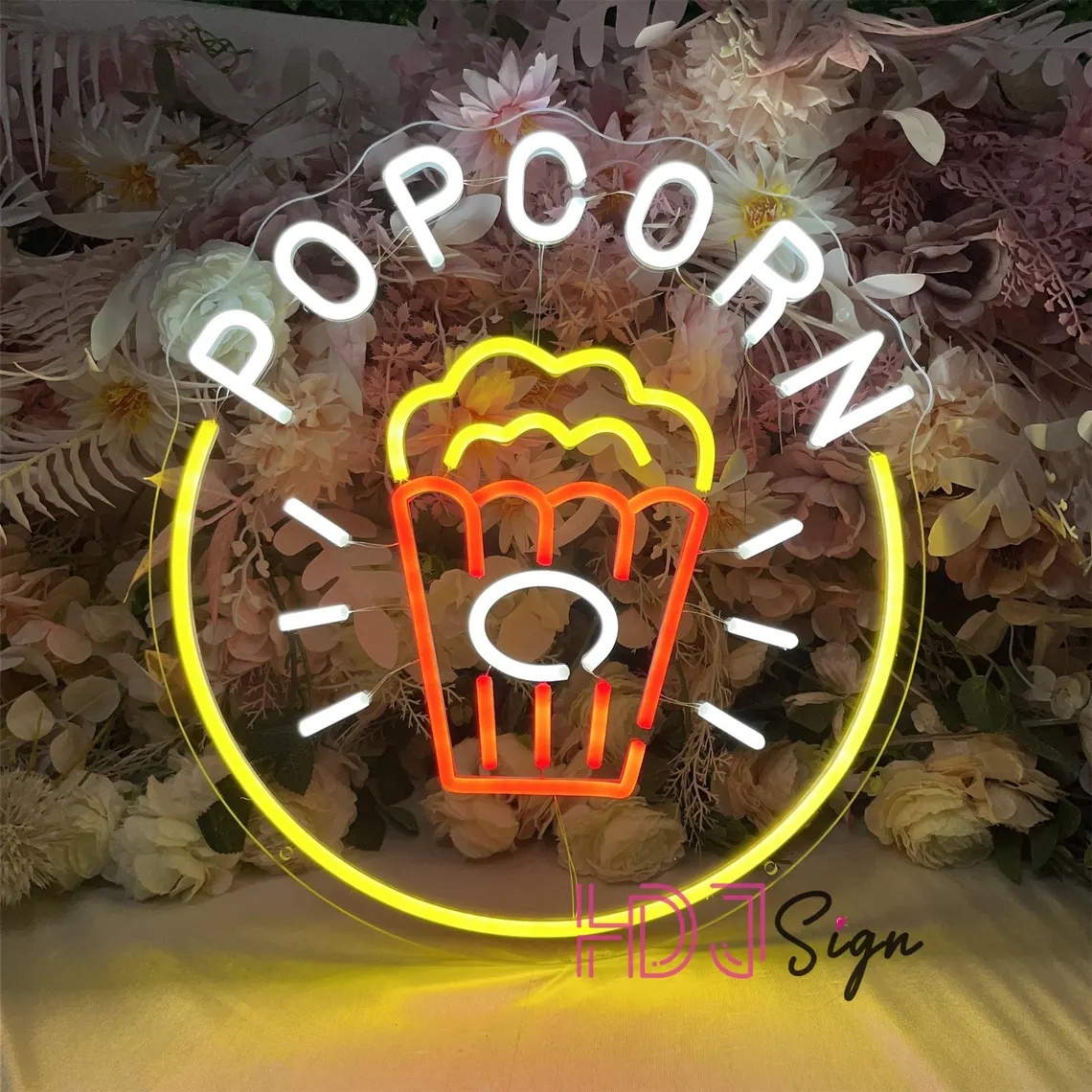 Home Cinema Wall Lights - Lampu Neon LED Popcorn, Lampu Neon