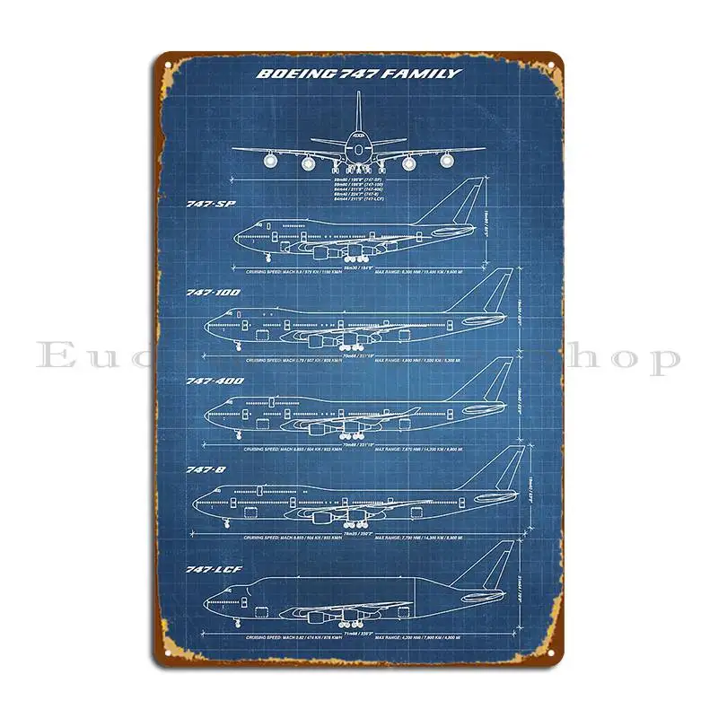 Home Cinema Wall Lights - Boeing 747 Cetak Biru Keluarga Tanda