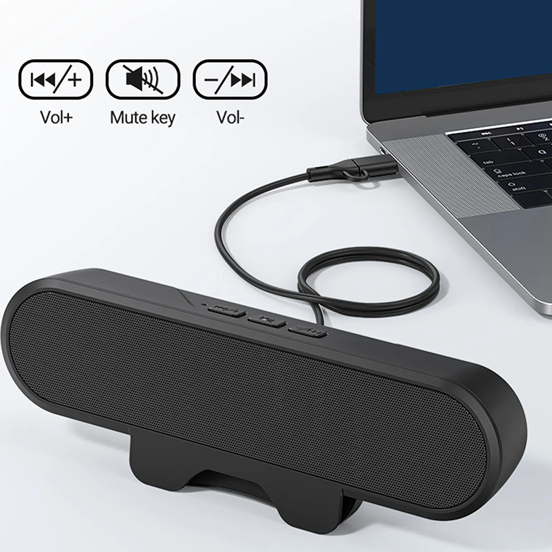 Home Cinema Subwoofer - Speaker Soundbar Mini Portabel USB Berkabel