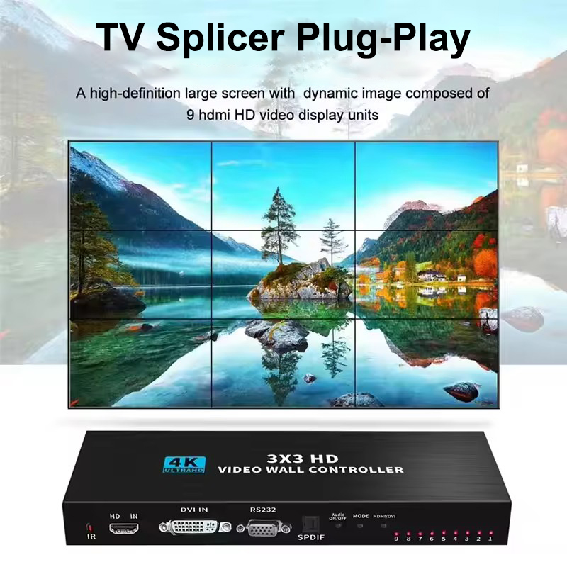 Home Cinema Video Processor - Pengontrol Dinding Video HDMI 4K 3X3