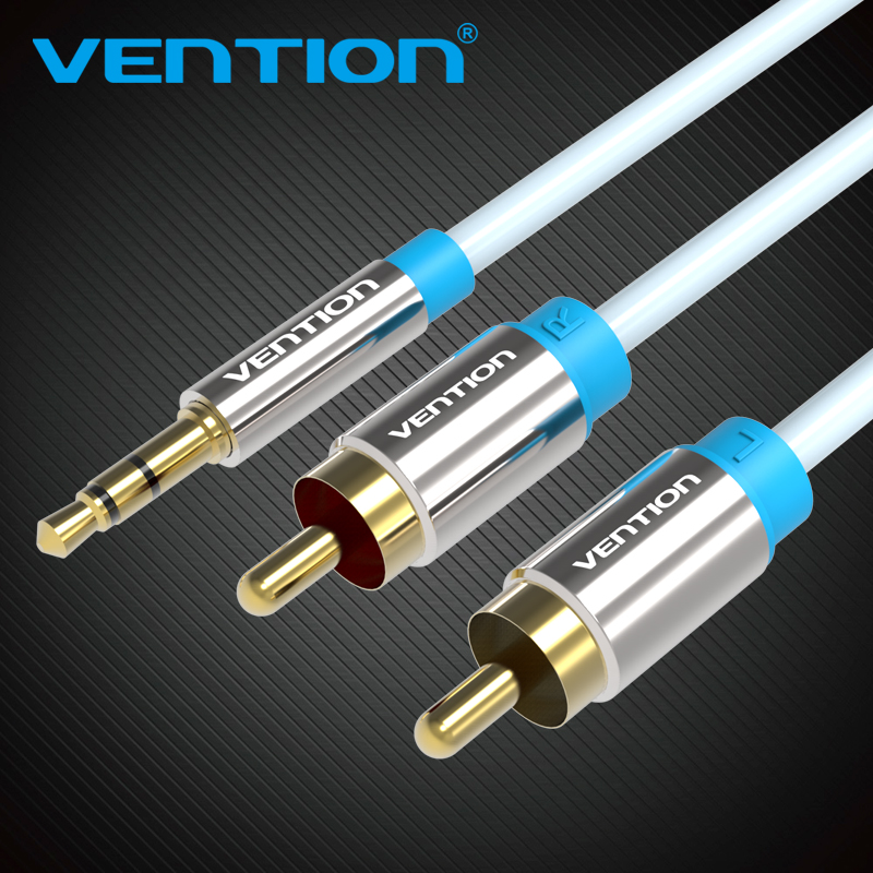 Home Cinema Furniture - Vention Kabel RCA 3.5 untuk 2RCA