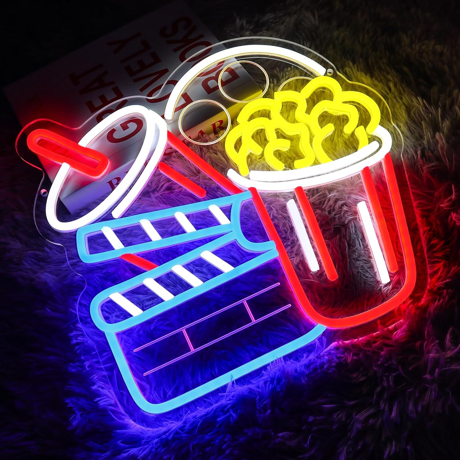 Lampu Dinding Seni Neon Biosko - Home Cinema Wall Lights ulasan dan harga