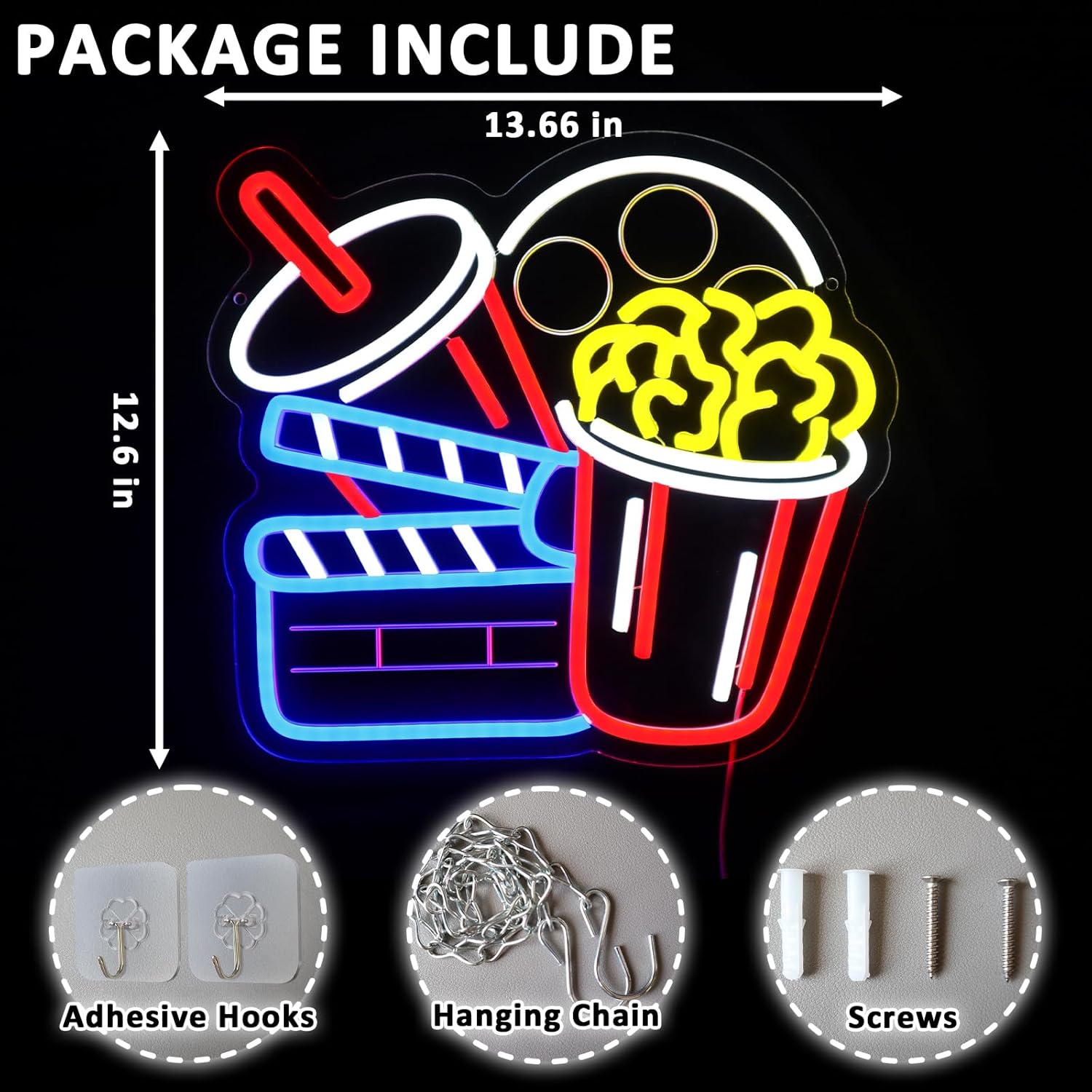 Lampu Dinding Seni Neon Biosko - Home Cinema Wall Lights ulasan dan harga