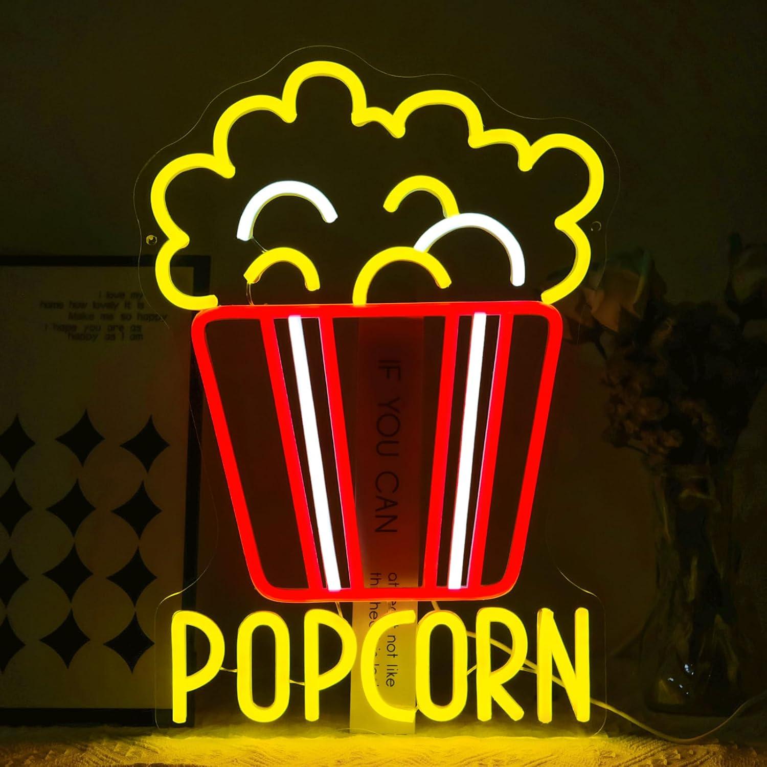Lampu LED Neon Sign Popcorn Bu - Home Cinema Wall Lights ulasan dan harga