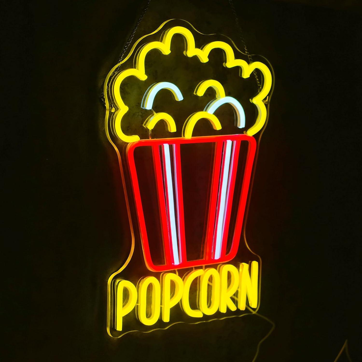 Lampu LED Neon Sign Popcorn Bu - Home Cinema Wall Lights ulasan dan harga