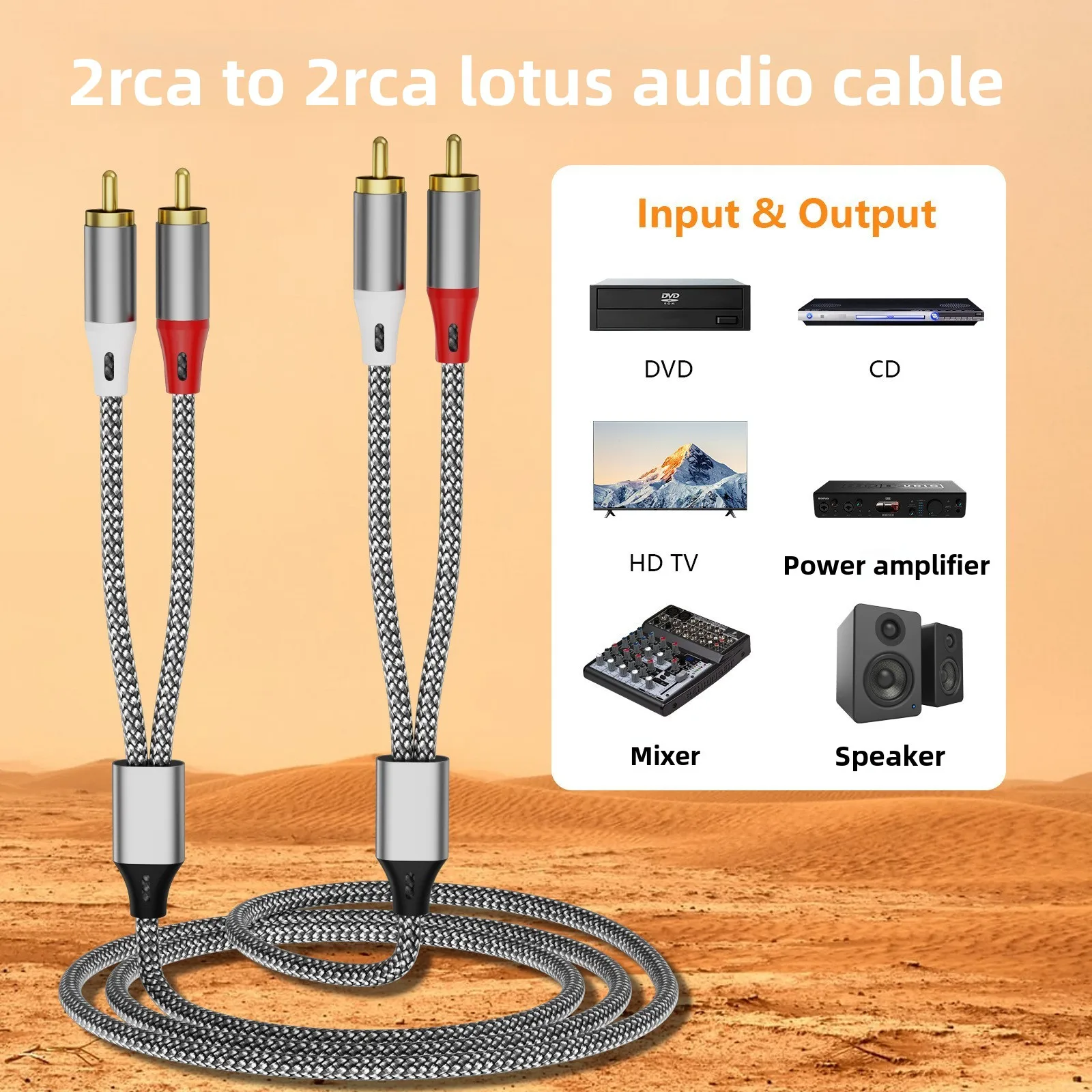 Kabel Audio RCA Ganda, 2 Pasan - Home Cinema Subwoofer ulasan dan harga