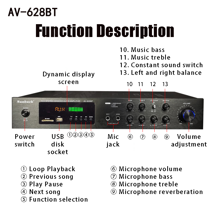 110/220V 2000W Amplifier Daya  - Home Cinema Subwoofer ulasan dan harga