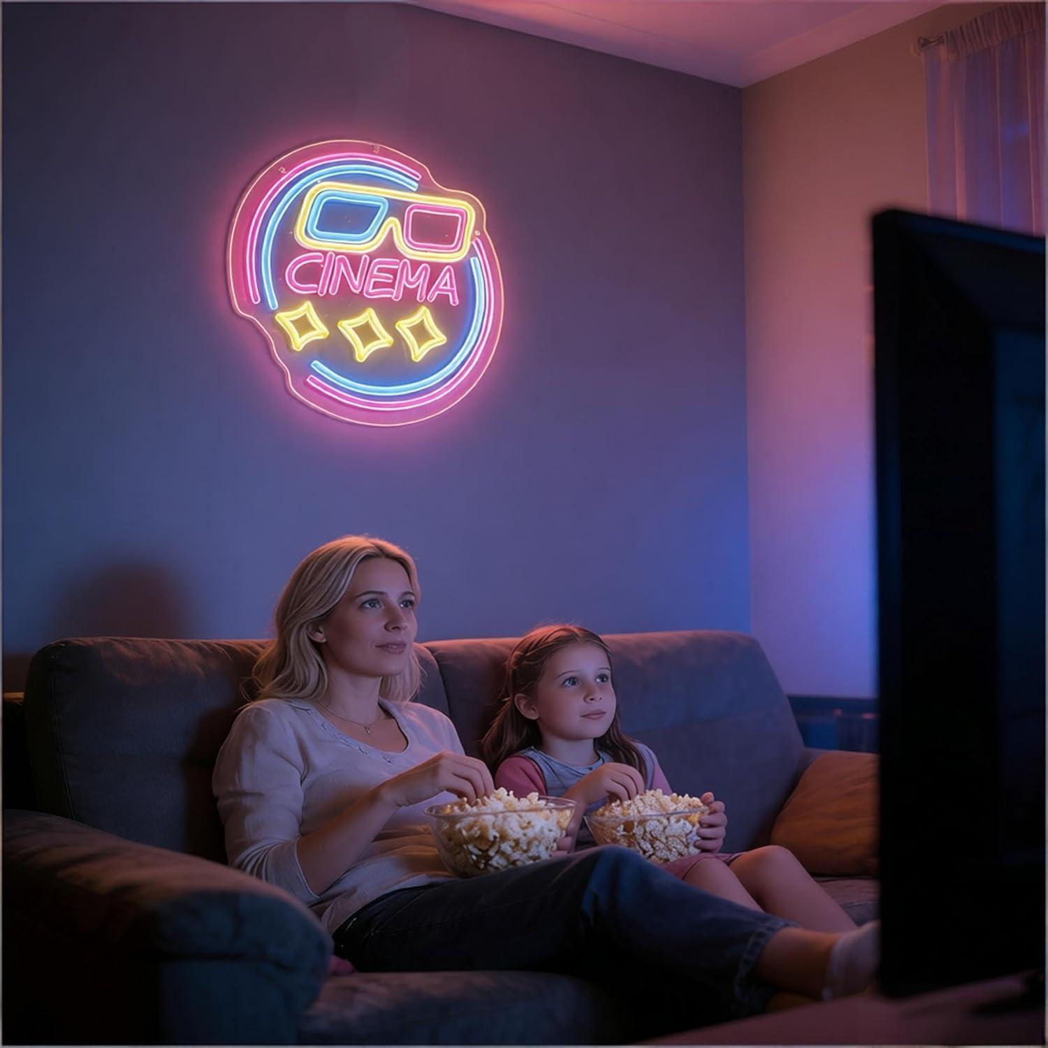 Lampu LED Neon Sign Cinema USB - Home Cinema Wall Lights ulasan dan harga