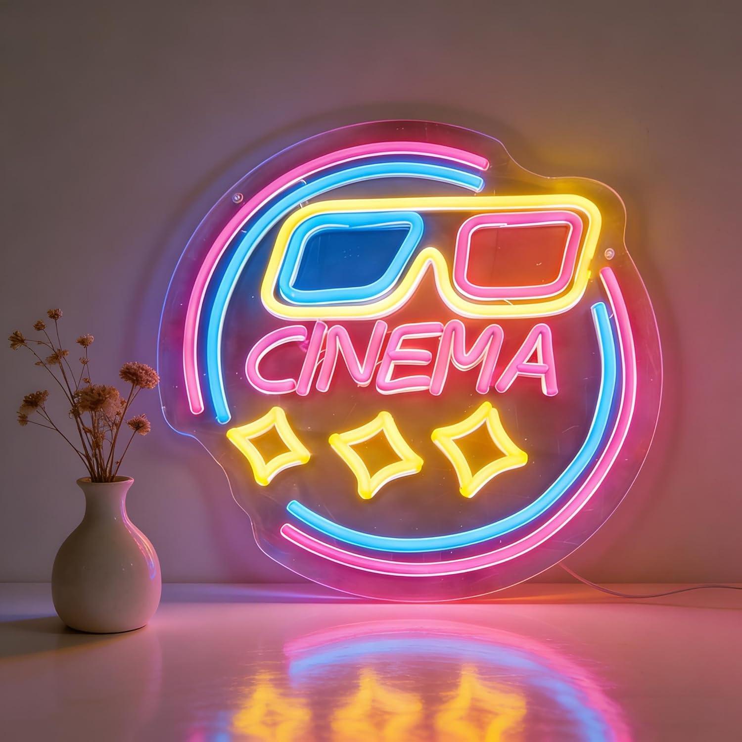 Lampu LED Neon Sign Cinema USB - Home Cinema Wall Lights ulasan dan harga