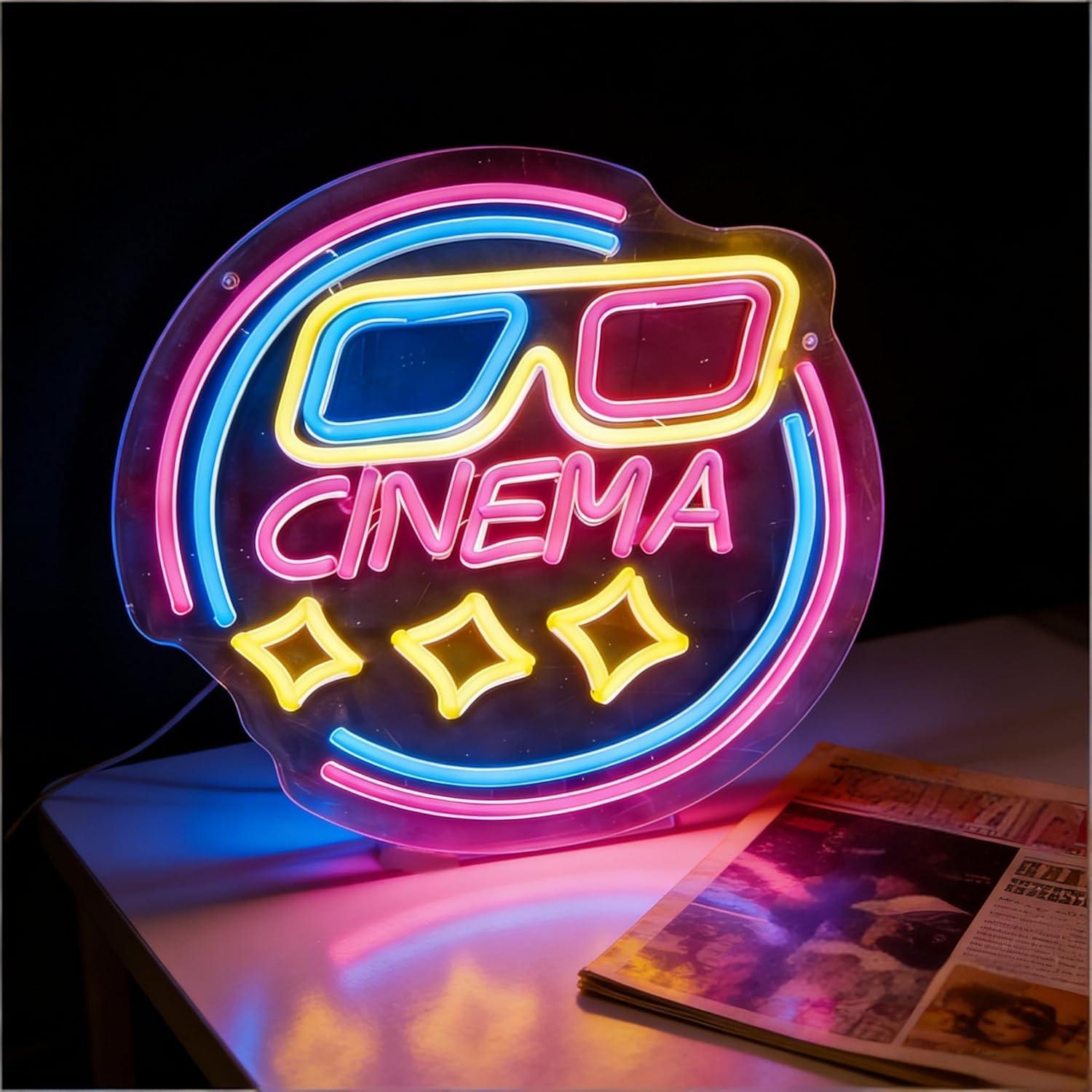 Lampu LED Neon Sign Cinema USB - Home Cinema Wall Lights ulasan dan harga