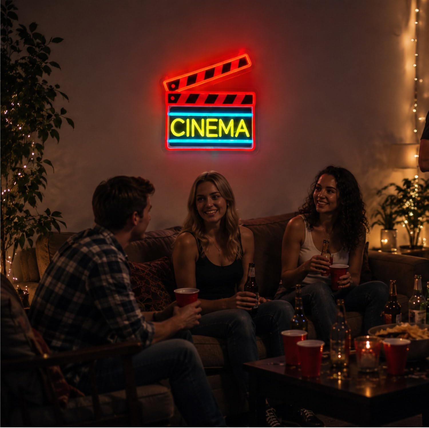 Lampu Neon LED Cinema Clapperb - Home Cinema Wall Lights ulasan dan harga