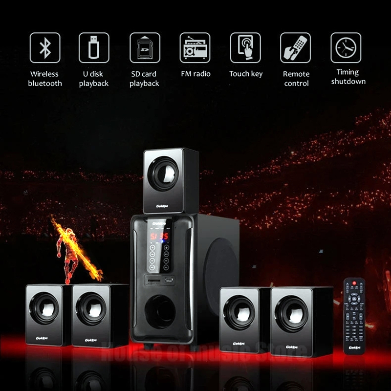 Kotak suara Multimedia berdiri - Home Cinema With Wireless Rear Speakers ulasan dan harga