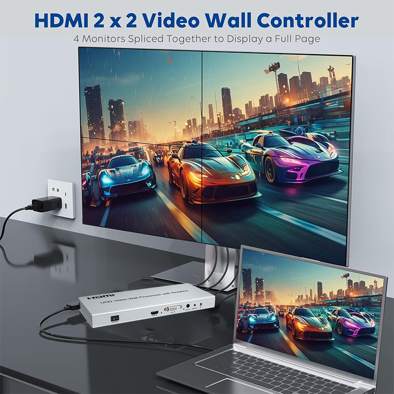 Pengontrol Video Wall HDMI 4K  - Home Cinema Video Processor ulasan dan harga