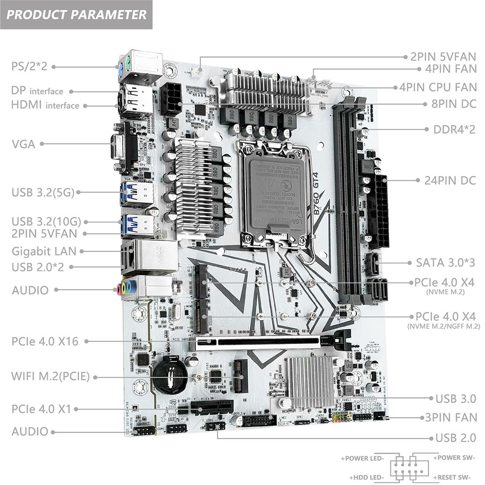Machinis B760 GT4 DDR4 Motherb - Home Cinema Video Processor ulasan dan harga