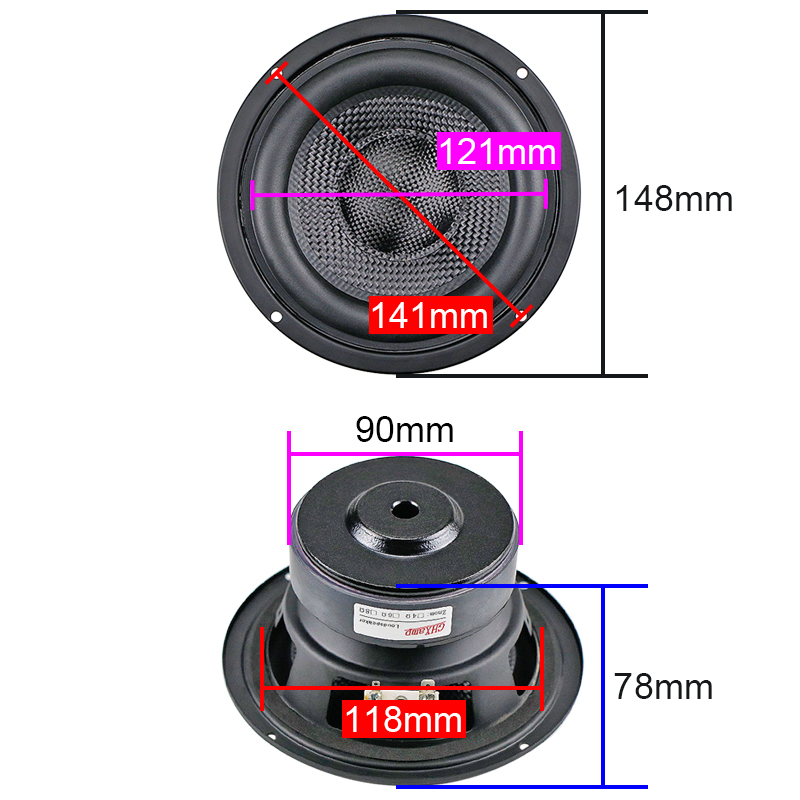 GHXAMP 5.25 inci 148mm serat k - Home Cinema Subwoofer ulasan dan harga