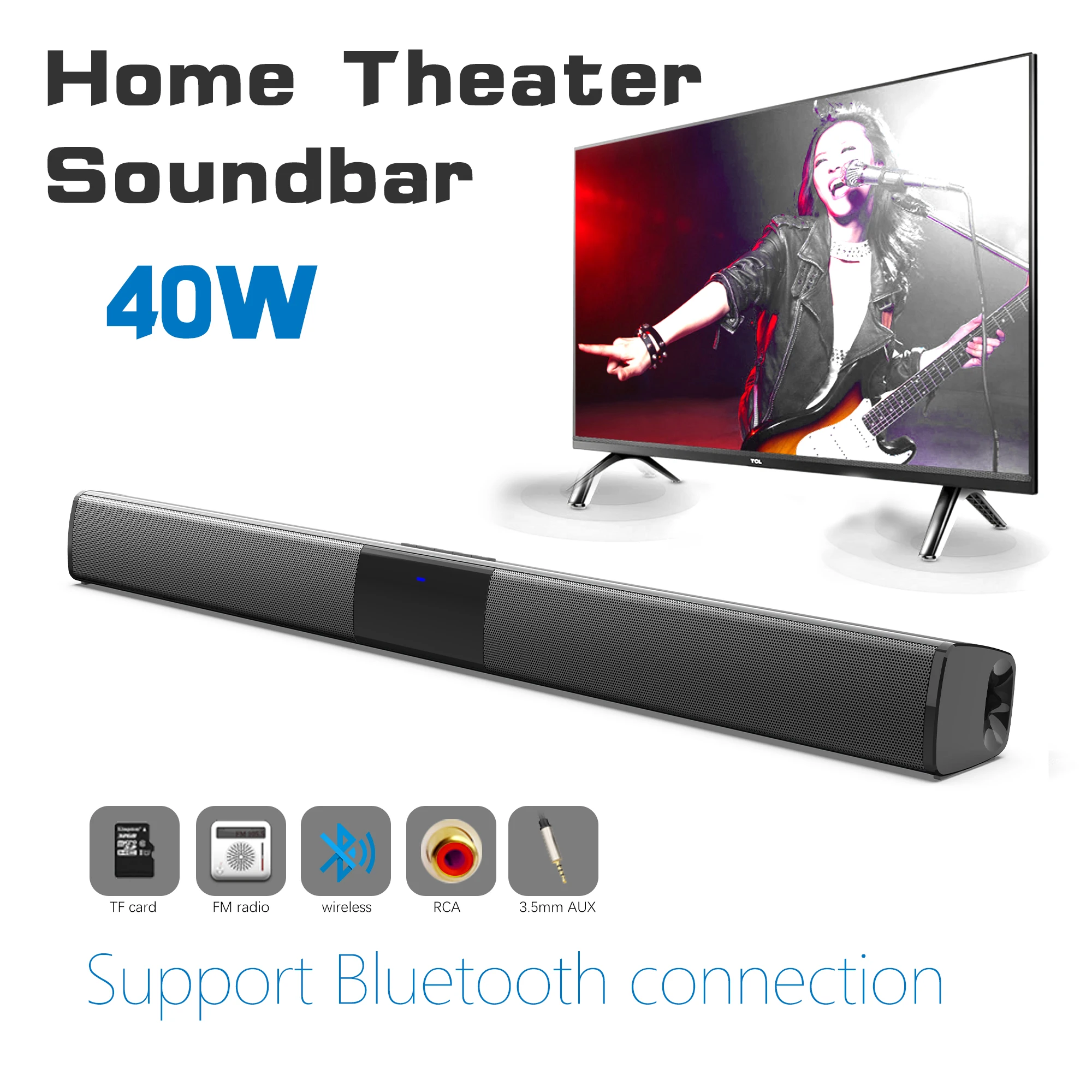 Soundbar daya tinggi 40W untuk - Home Cinema With Wireless Rear Speakers ulasan dan harga