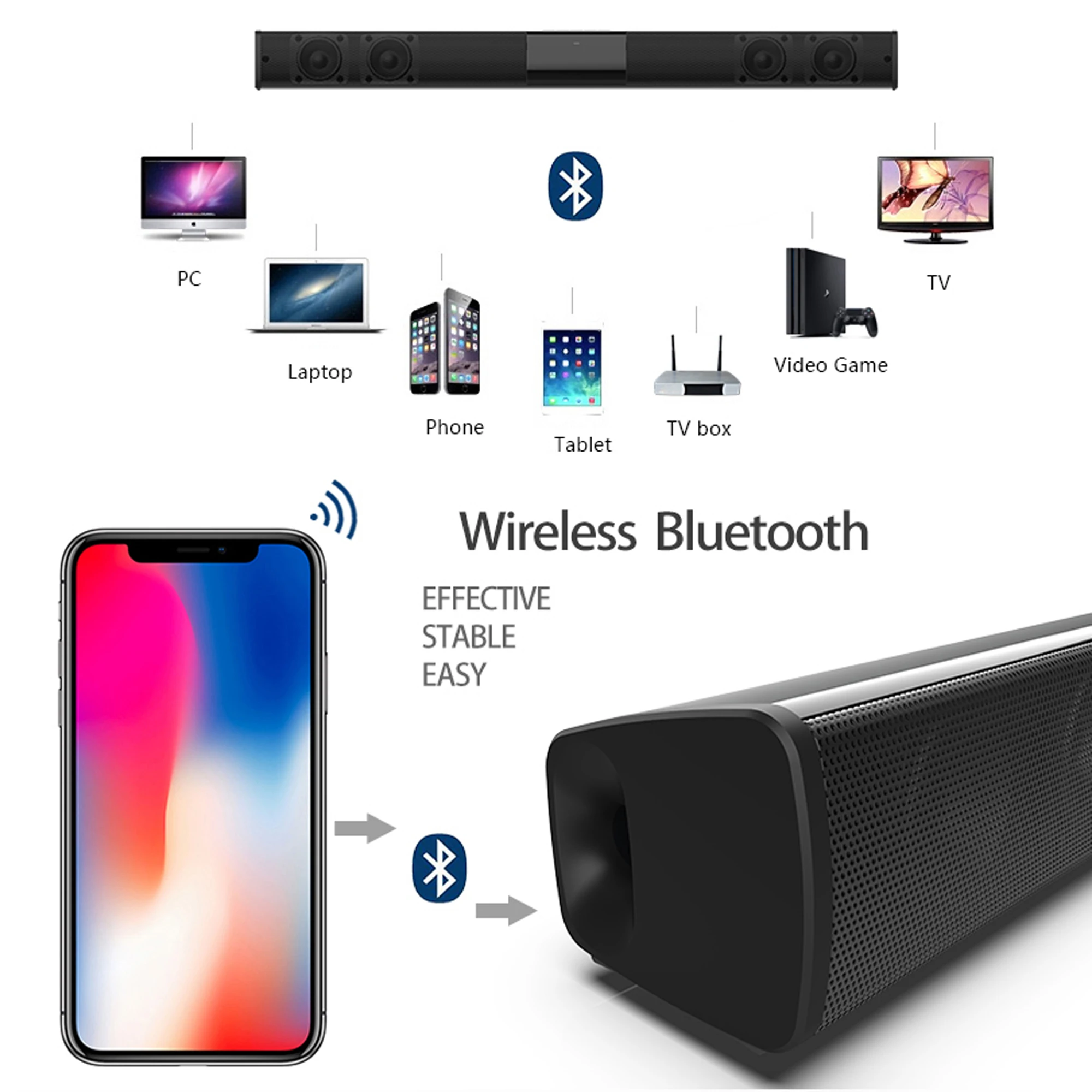Soundbar daya tinggi 40W untuk - Home Cinema With Wireless Rear Speakers ulasan dan harga