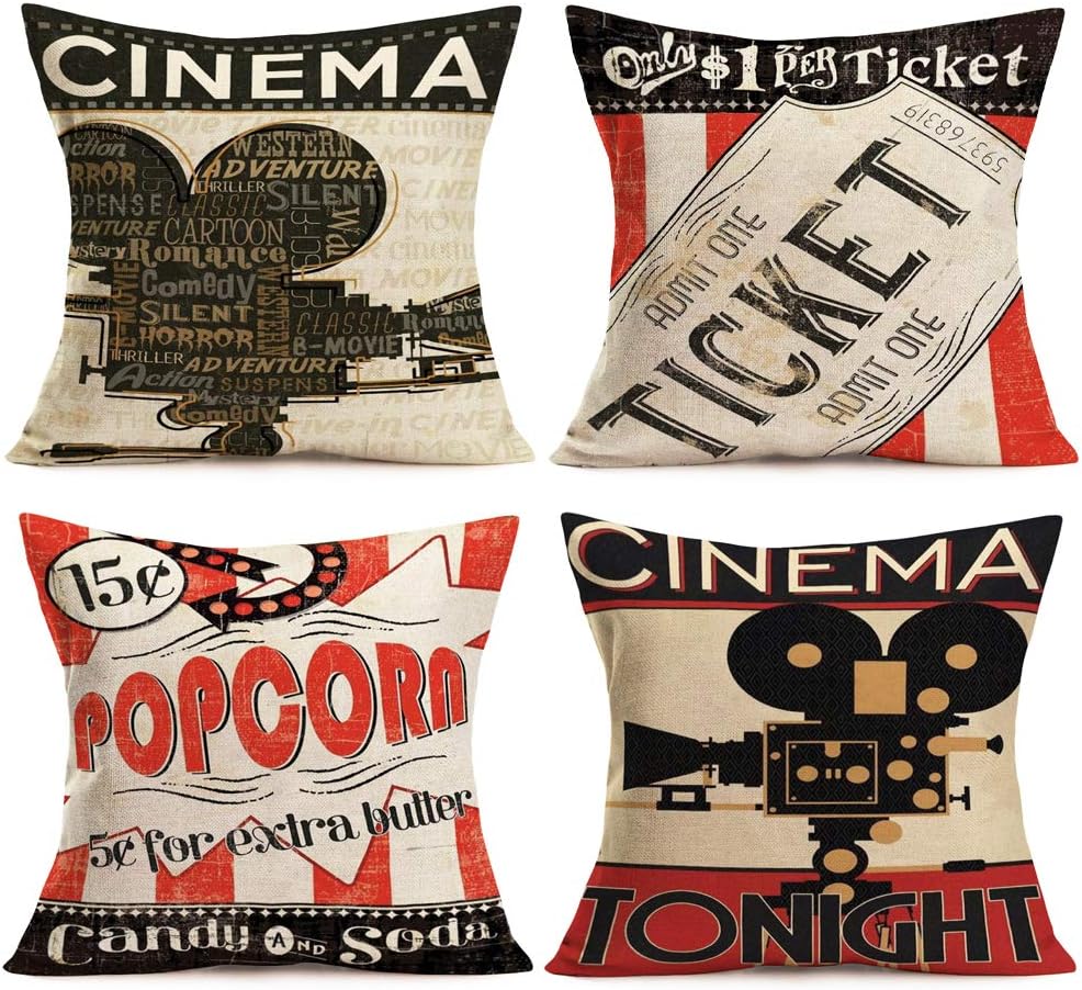 Penutup bantal dekoratif biosk - Home Cinema Tickets ulasan dan harga
