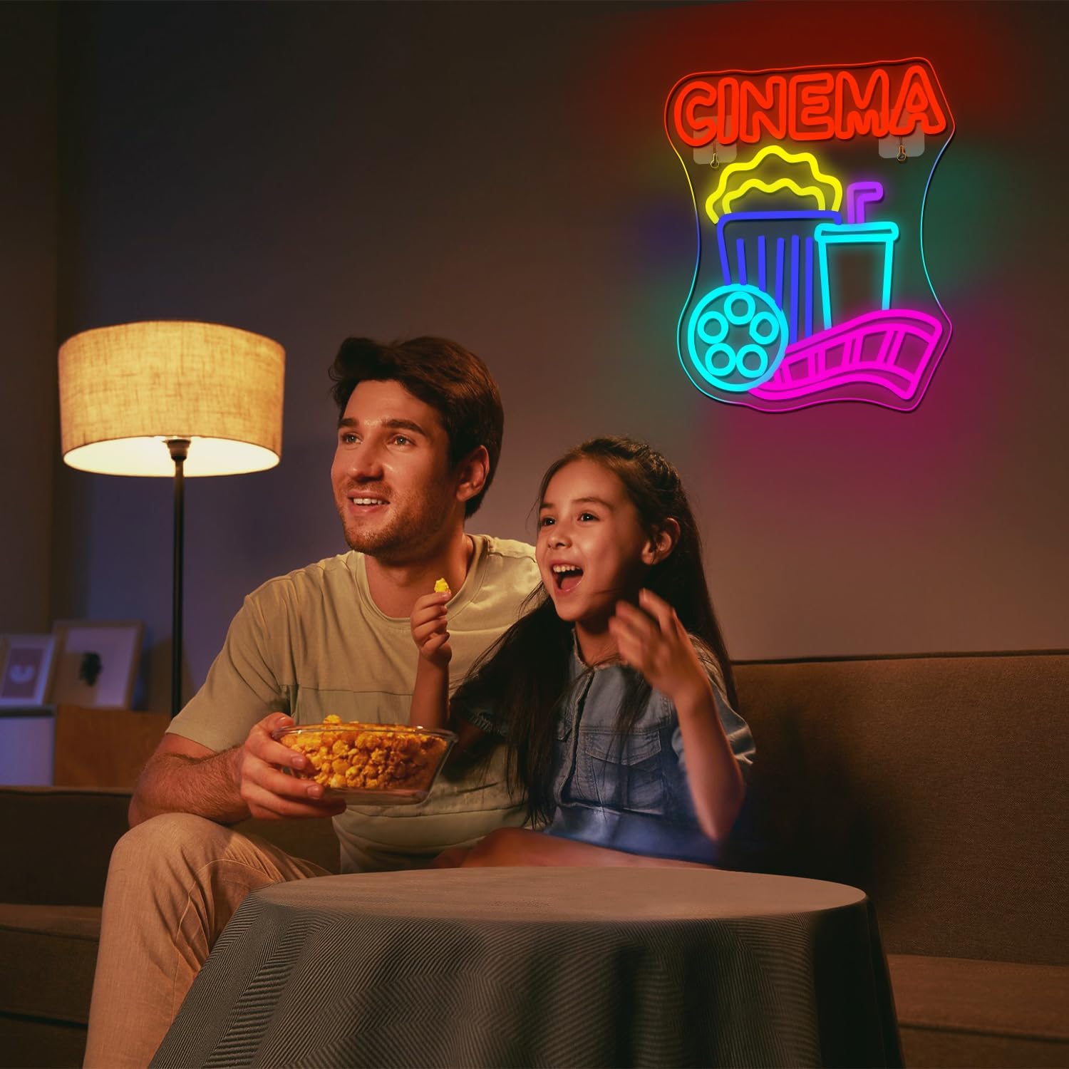 Lampu Neon LED Popcorn Bertena - Home Cinema Wall Lights ulasan dan harga