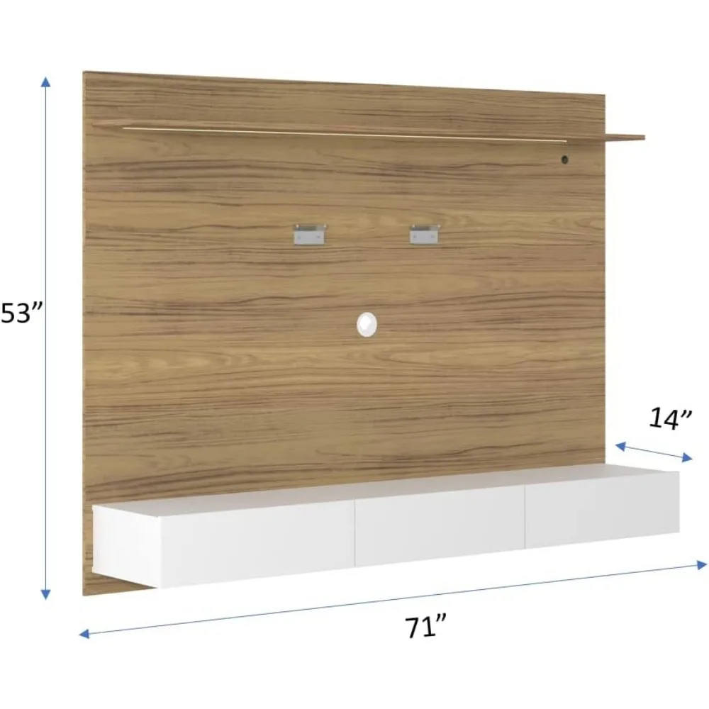 Rak TV Dinding Modern, Panel T - Home Cinema Furniture ulasan dan harga