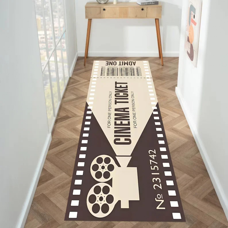 Karpet Vintage Motif Tiket Bio - Home Cinema Tickets ulasan dan harga