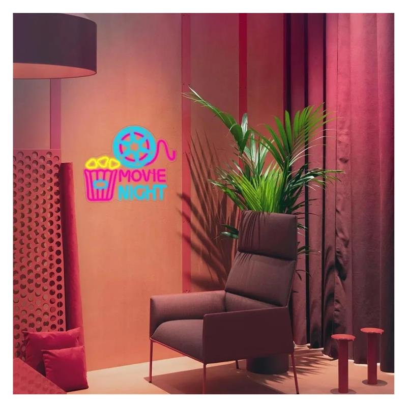 Lampu Neon Popcorn untuk Malam - Home Cinema Wall Lights ulasan dan harga