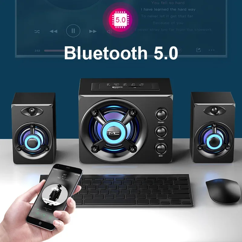 Speaker Stereo 3D HIFI LED War - Home Cinema With Wireless Rear Speakers ulasan dan harga
