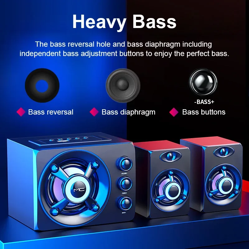 Speaker Stereo 3D HIFI LED War - Home Cinema With Wireless Rear Speakers ulasan dan harga