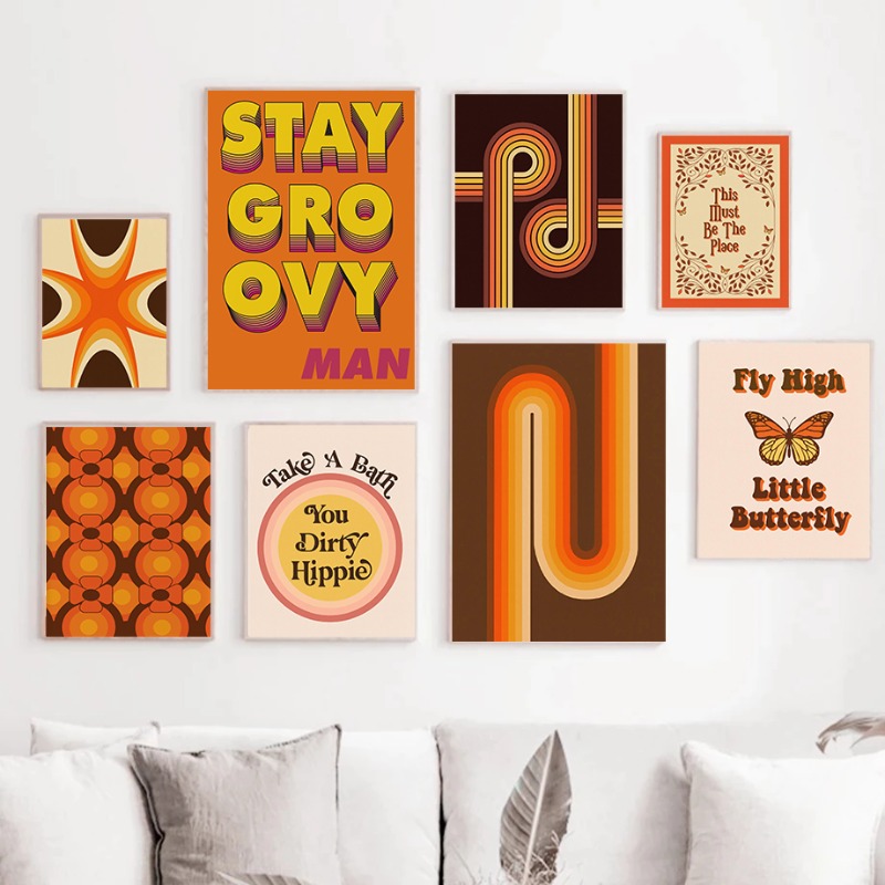 Cetakan Seni Hippie Retro 70-a - Home Cinema Wall Art ulasan dan harga